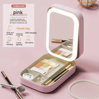 Makeup Storage Box with LED light mirror