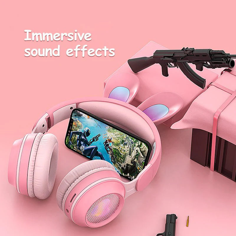 Rabbit Ear Wireless Luminous Extendable Headphones
